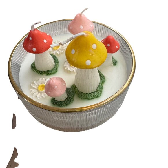 Gardener Variety Multicolor Mushroom Candle Glass Jar - Picture 3 of 11